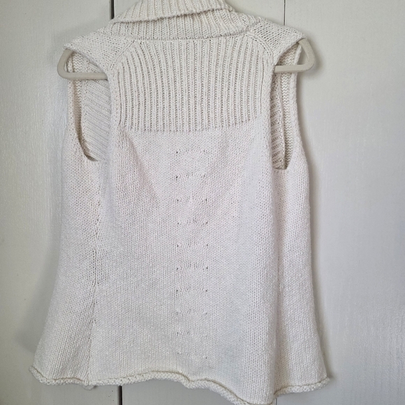 Tommy Bahama Womens XS Chunky Sweater Vest Ivory Coastal Grandma Boho Resort - Picture 4 of 9